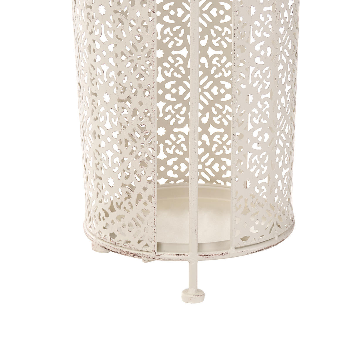 SCHIRMSTÄNDER Metall Cremeweiß Orliac - Creme/Weiß, Metall (24/43/24cm) - Beliani