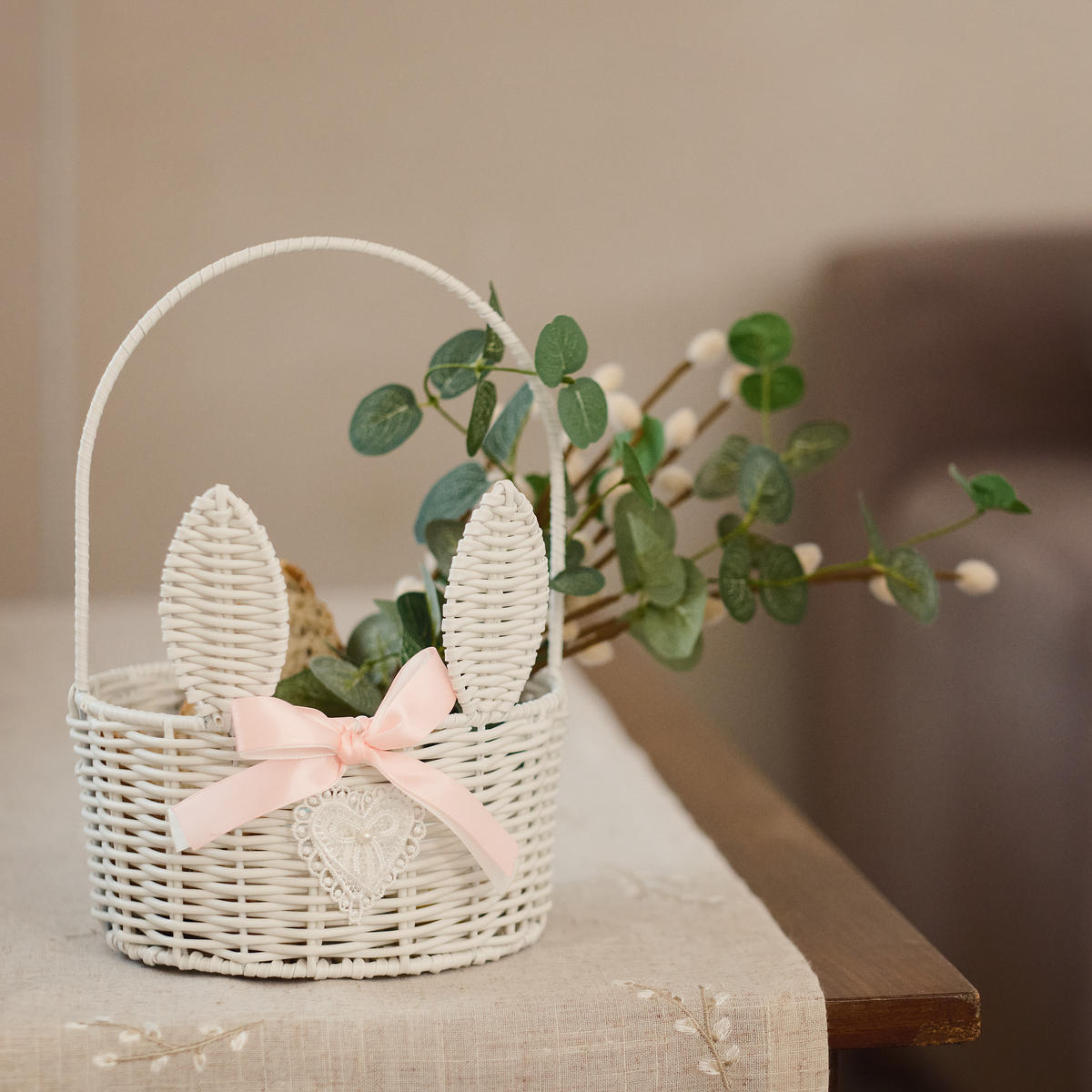 KORB MIT HENKEL Bunkie - Weiß, Kunststoff (20/29/20cm) - home&you