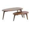 COUCHTISCH 2er Set Massivholz Nierenform Retro Handgefertigt, Braun 100x50x42 cm - Braun, Holz (50/100/42cm) - KADIMA DESIGN