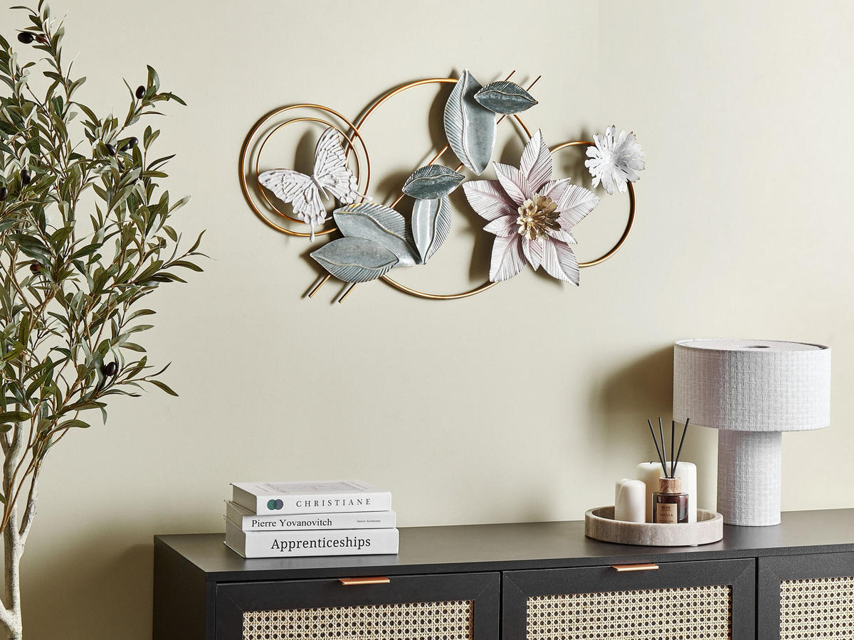 WANDDEKORATION Metall bunt Thorium - Multicolor, Metall (80/44/2cm) - Beliani