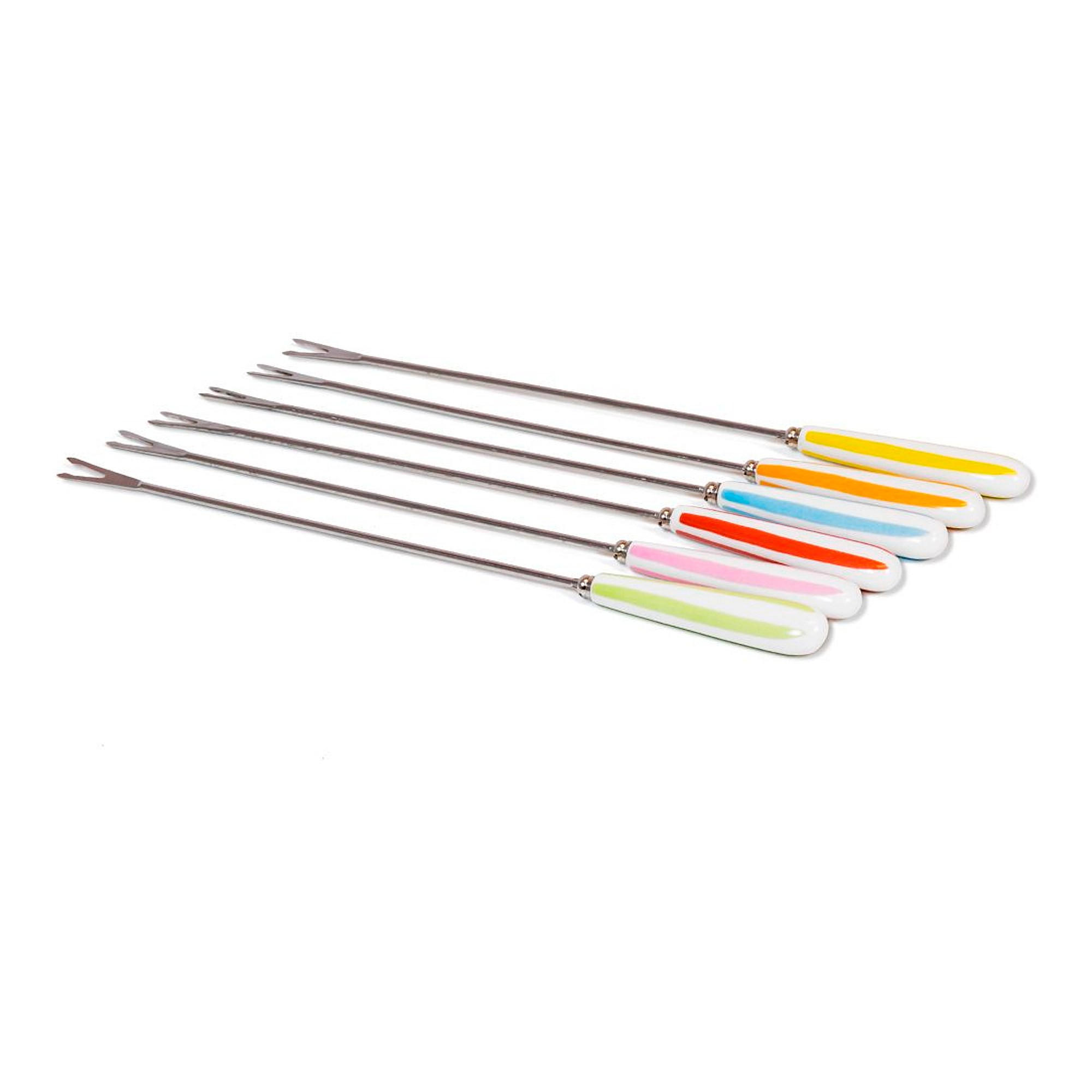 FONDUEGABEL 6er-Set Eben Quatschen in Bunt - 26cm - Multicolor, Metall - Blond Amsterdam