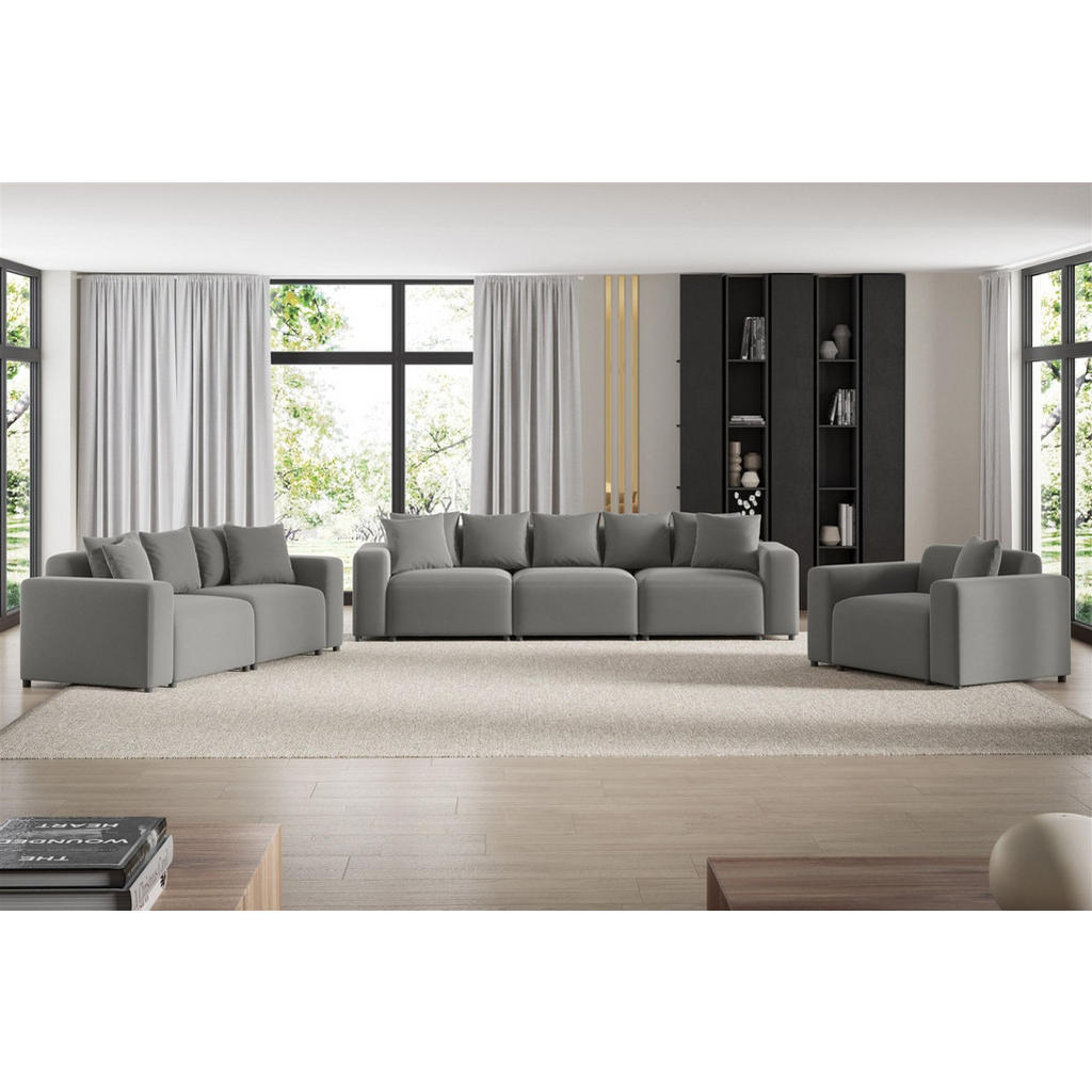 Thumbnail - Fun Möbel Sessel, Grau, Textil, 145x75x98 cm, Wohnzimmer, Sessel, Polstersessel