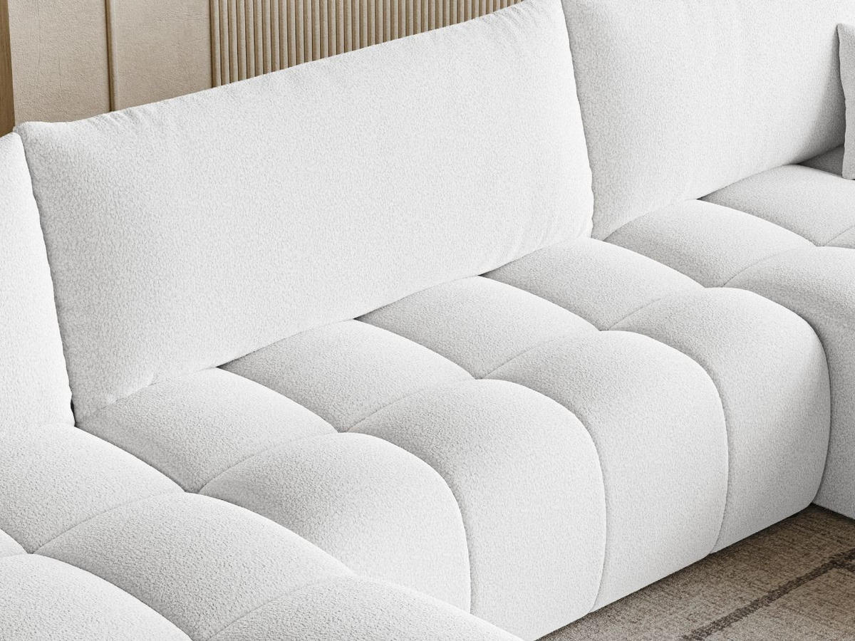 ECKSOFA U Neva Weiß - Weiß, Holz/Textil (370/170cm) - Graingold