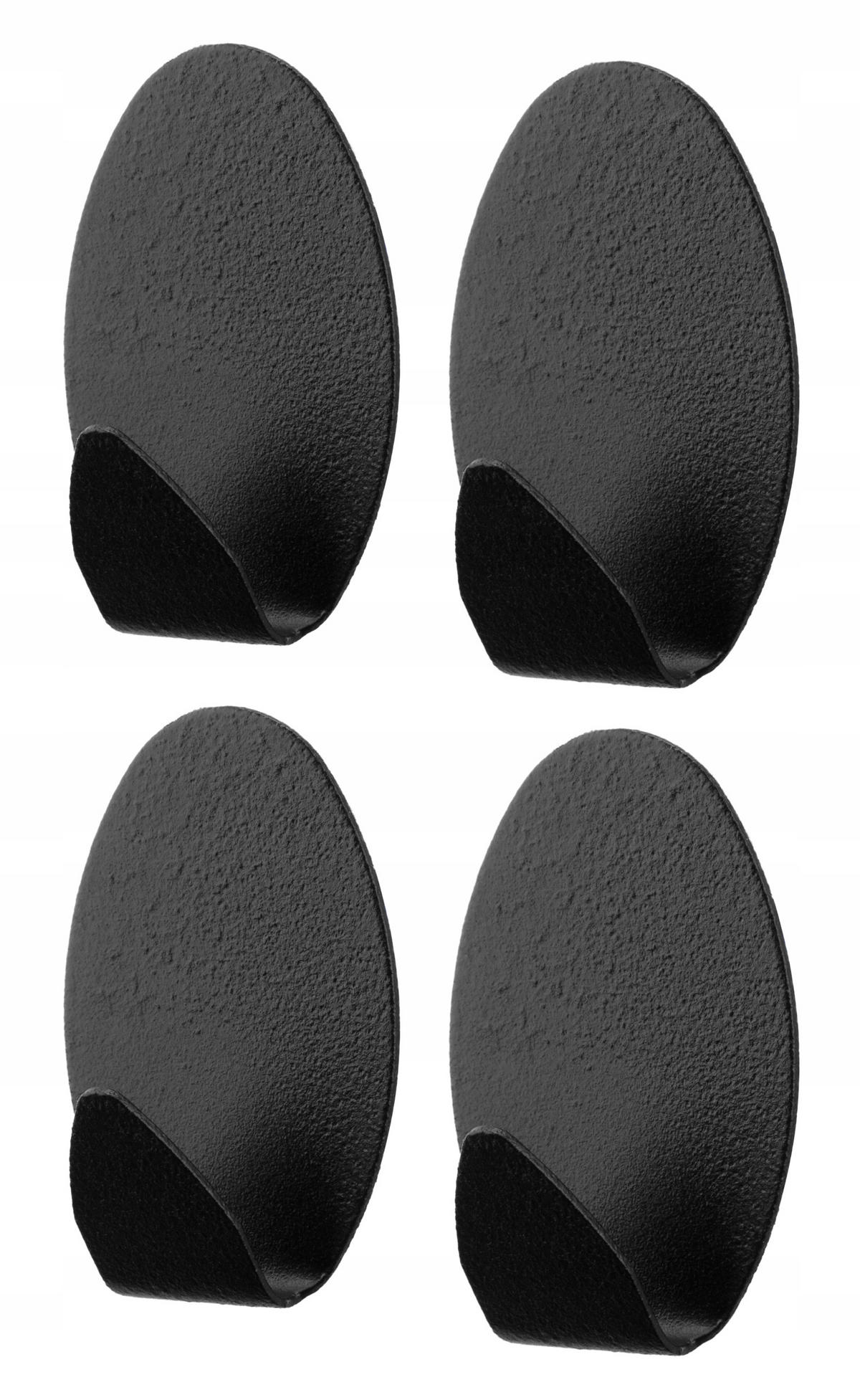 BADEZIMMER-KLEIDERBÜGEL 4 Stück. - Schwarz, Metall (4/5cm) - KADAX