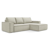 ECKSOFA mit Schlaffunktion Strukturstoff Stoff Beige - Beige/Creme, Kunststoff/Textil (290/185cm) - LaMiaSofa