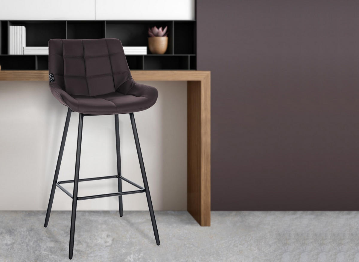 BARHOCKER Weston 104x49x56 cm braun - Braun, Metall (49/104/56cm) - furnicato