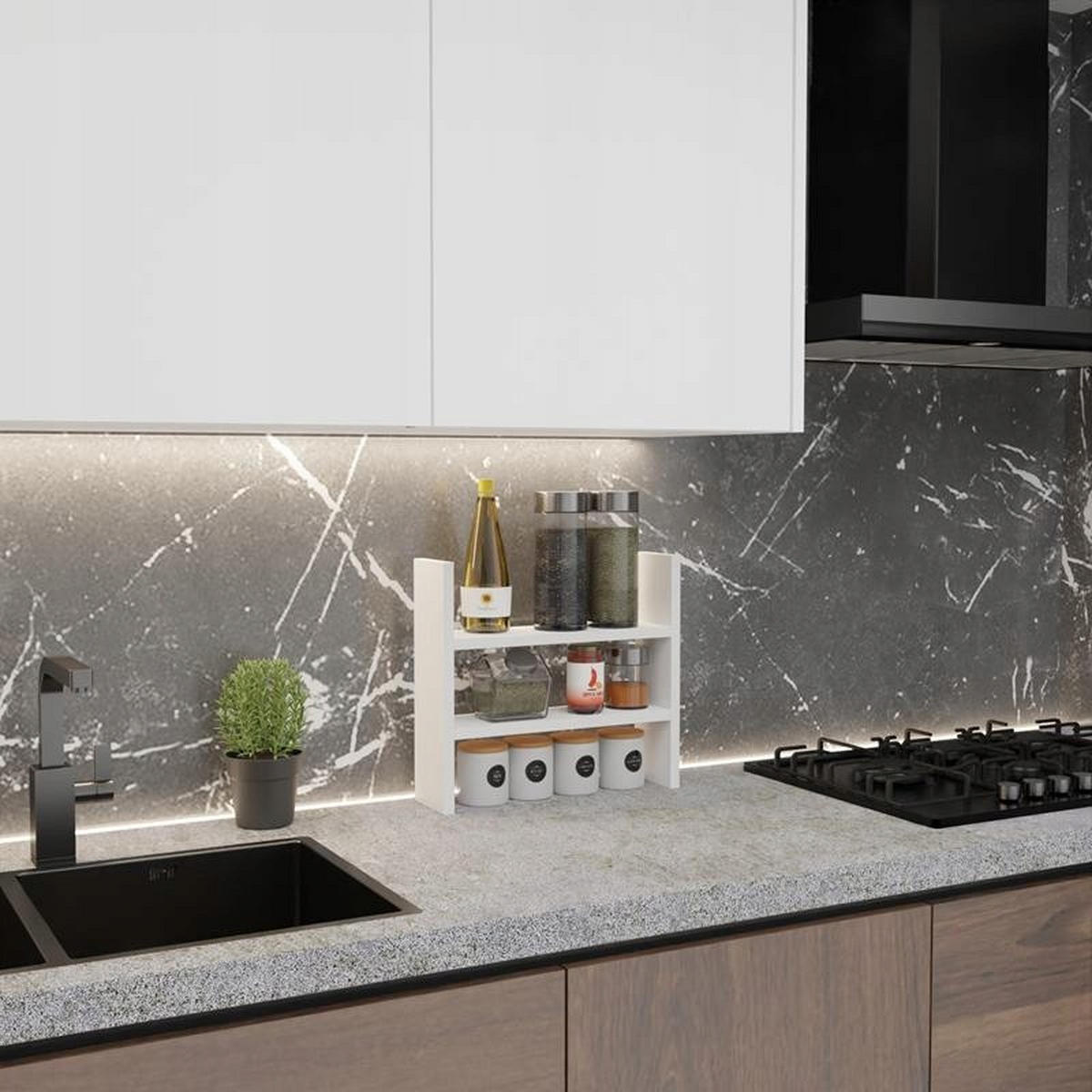 KÜCHENREGAL BIS EX3 Weiß 44/12/40 cm - Weiß, Holzwerkstoff (44/40/12cm) - Matkam Möbel