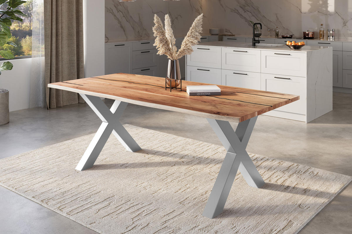 ESSTISCH POLLY - Beige/Naturfarben, Holz (100/220/77cm) - SAM