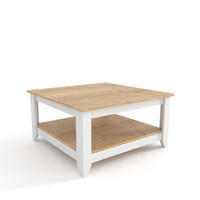 COUCHTISCH Lea Saphireiche Weiß - Honigeiche, Holzwerkstoff (90/90/46.8cm) - Decorotika