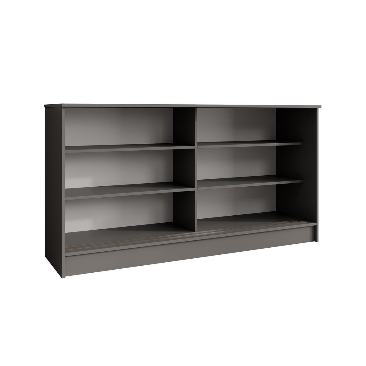 KOMMODE Horizon mit 2 Schiebetüren, Graphit, 160 cm - Graphitfarben, Holzwerkstoff (161/85/43.5cm) - Beautysofa