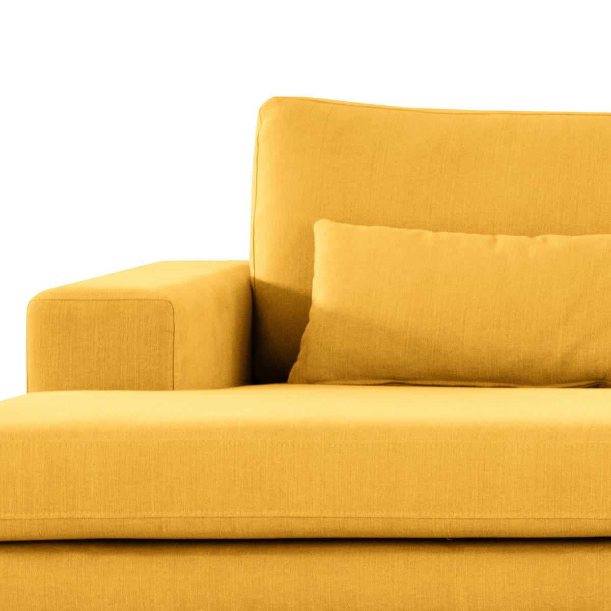 ECKSOFA mit Longchair - Gelb/Buchefarben, Buchenholz/Textil (281/153cm) - home24