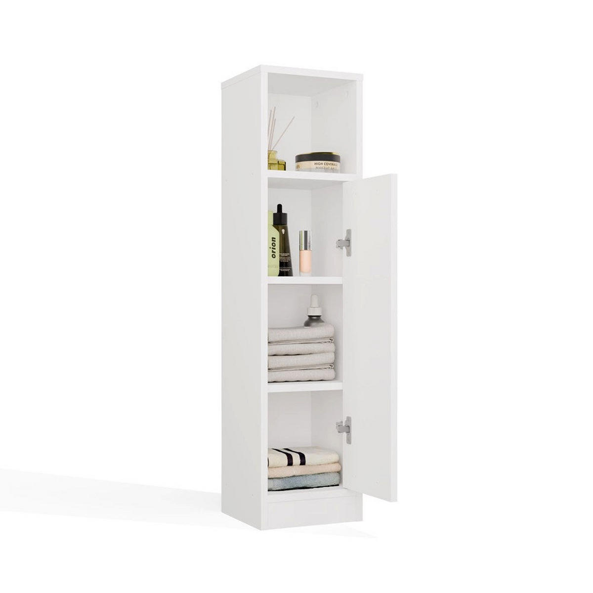 BADEZIMMERSCHRANK Iva - Weiß, Holzwerkstoff (25.5/102/24cm) - kommodly