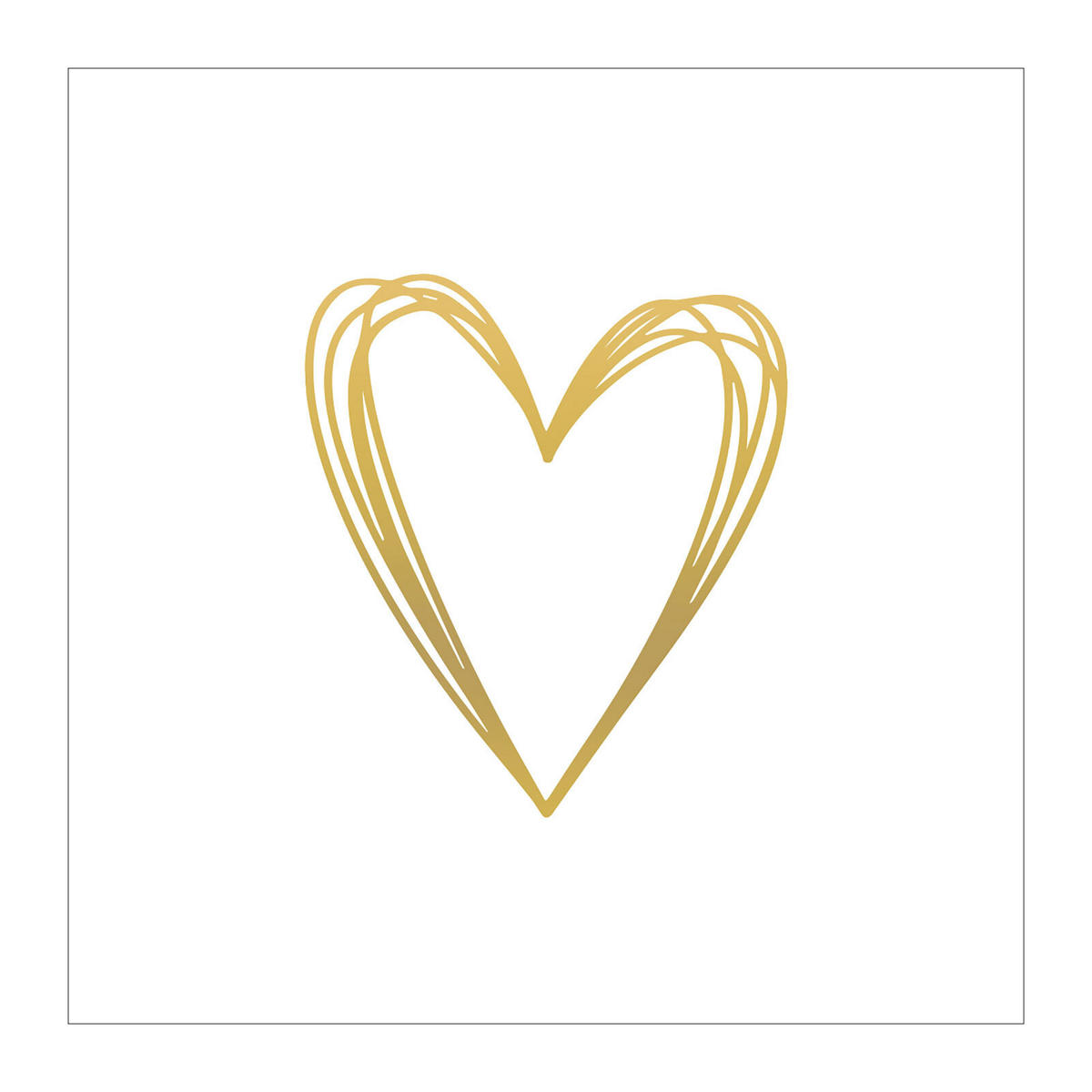 PAPIER SERVIETTEN Pure Heart 33 x 33 cm 20er Set - Goldfarben, Papier (33/33cm) - PPD