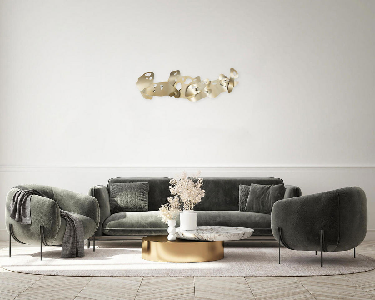 WANDDEKO Silber 120/44 cm - Silberfarben, Metall (3.3/44/5cm) - KUNSTLOFT