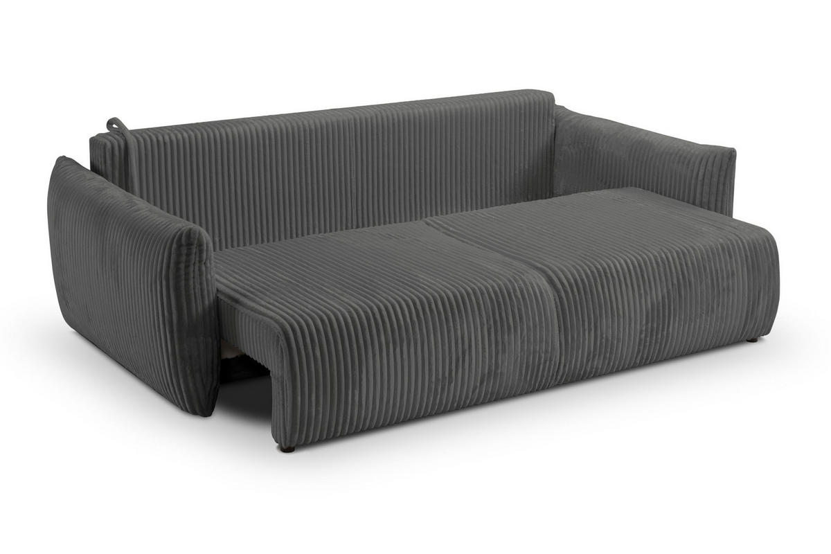 SOFA Hallora - Dunkelasche (Tilia 85) - Dunkelgrau, Holzwerkstoff (240/88/108cm) - Möblo