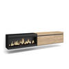 TV-SCHRANK Lowboard, Elektrokamin XXL, Hängend, eiche, schwarz, 237/35/45 cm - Eichefarben/Beige, Holzwerkstoff (35/45/237cm) - Skraut Home