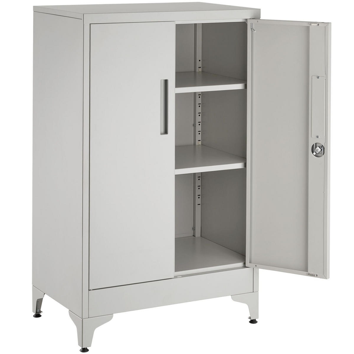 AKTENSCHRANK Blake, Kippschutz, höhenverstellbare Füße, grau - Grau, Metall (60/100/40cm) - tectake