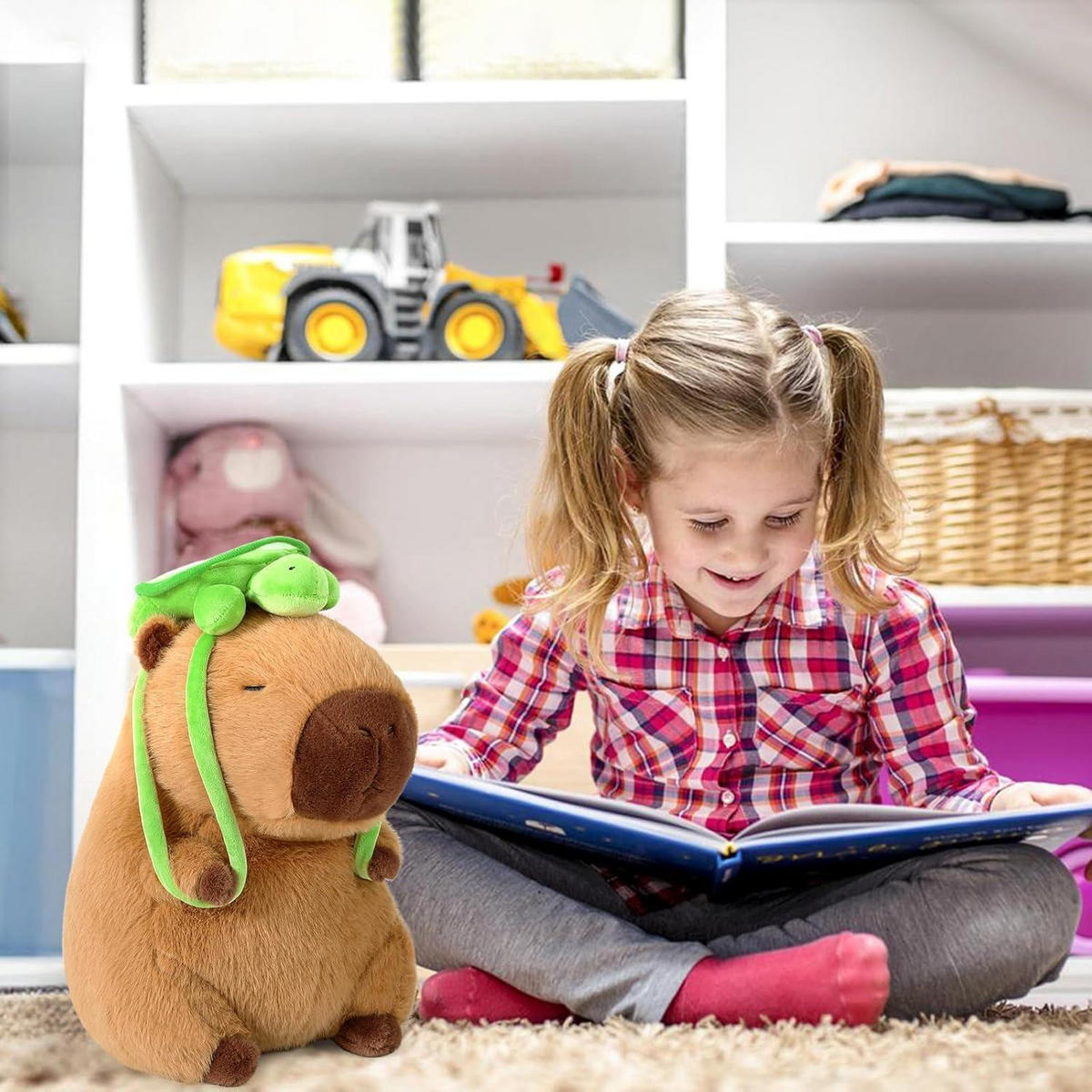 PLÜSCHTIER Capybara mit Schildkröte 35 cm - Braun, Textil (20/35cm)