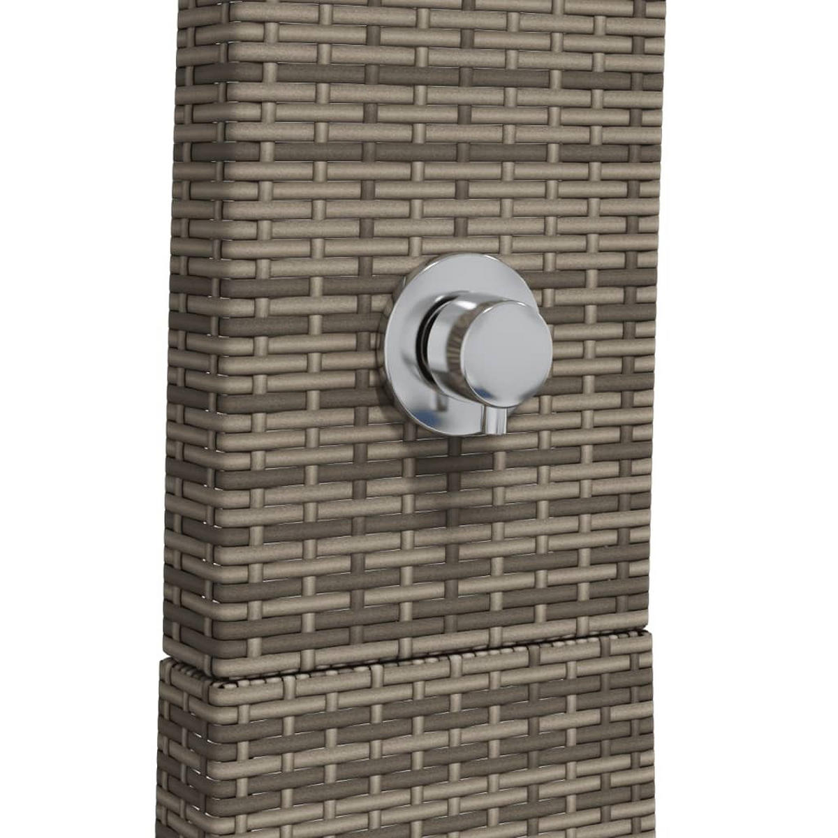 GARTENDUSCHE Grau 55/60/224 Cm Poly Rattan Und Akazienholz - Grau, Holz (55/224/60cm) - vidaXL