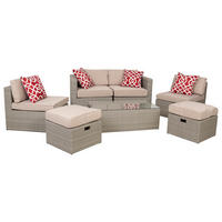 GARTENLOUNGE aus Rattan - Grau, Naturmaterialien - Wanderlust