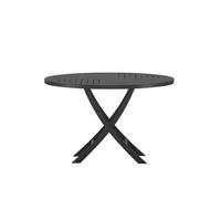 GARTENTISCH, Kenya, Schwarz, Teak., 120 x 120 x 75 cm - Schwarz, Holz (120/120/75cm) - ebuy24