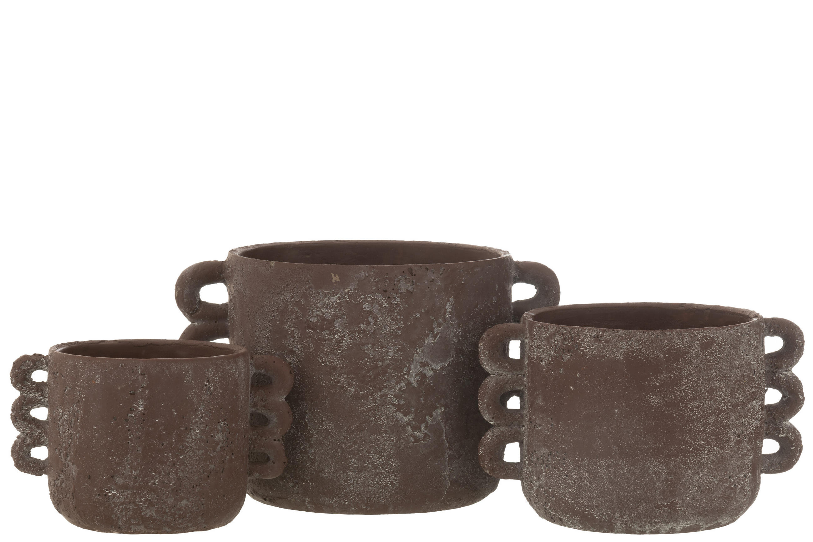 BLUMENTOPF CELIA - Töpferei - Braun - L - Ø 30 cm - Braun, Keramik (30/19.5cm) - J-Line