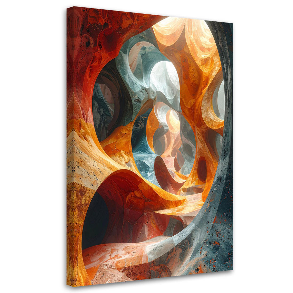 LEINWANDBILD 3D und geometrisch 80x120cm - Orange, Textil (80/120cm) - Feeby