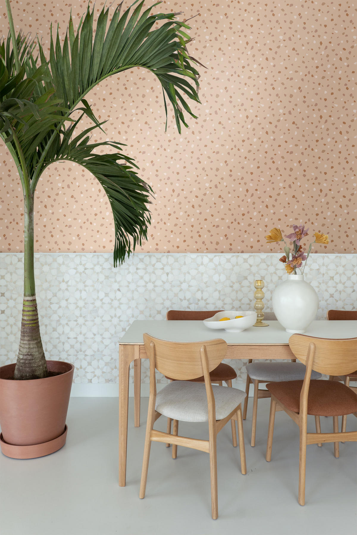 TAPETE Terrazzo-Motiv 50 x 900 cm - Terracotta, Papier (50/900cm) - ESTAhome