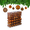 150-TLG.WEIHNACHTSKUGELN-SET - Orange, Kunststoff (6/7/6cm) - Relaxdays