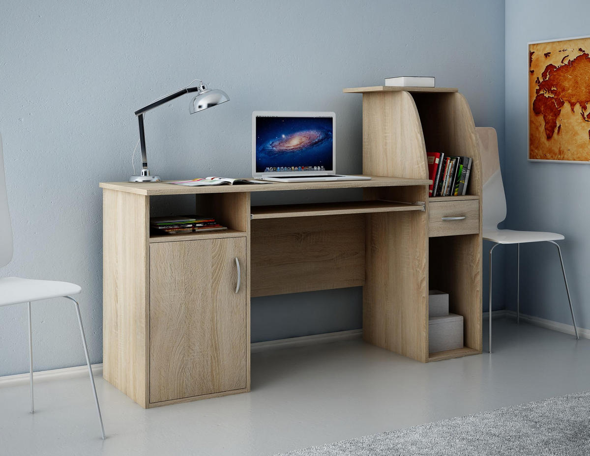 SCHREIBTISCH B3 Sonoma Eiche 150/50/112 cm - Sonoma Eiche, Holzwerkstoff (50/150/112cm) - Matkam Möbel