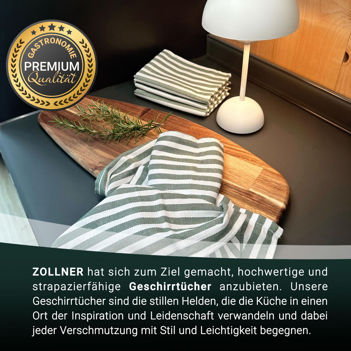 GESCHIRRTÜCHER, 5er-Set, 50x70 cm, 100% Baumwolle, Grün - Dunkelgrün, Textil (50/70cm) - Zollner