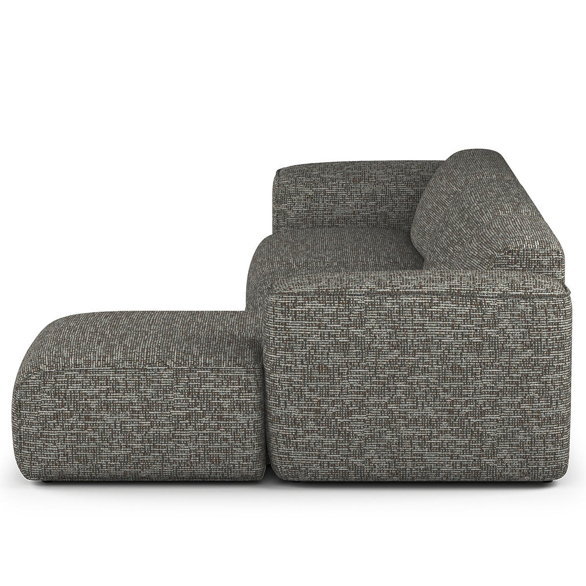 3-SITZER ECKSOFA mit Longchair - Schwarz/Grau, Kunststoff/Textil (317/173cm) - home24