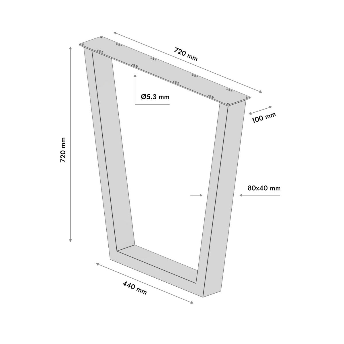 TISCHBEINE Atria Lite 2er-Set Schwarz 72cm - Schwarz, Metall (70/72/8cm) - Metalo Pro