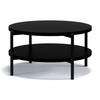 COUCHTISCH GERIS mit Ablageboden, Spanplatte, schwarz - Schwarz, Holz/Metall (85/85/43cm) - KONSIMO®