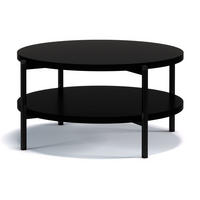 COUCHTISCH GERIS mit Ablageboden, Spanplatte, schwarz - Schwarz, Holz/Metall (85/85/43cm) - KONSIMO®