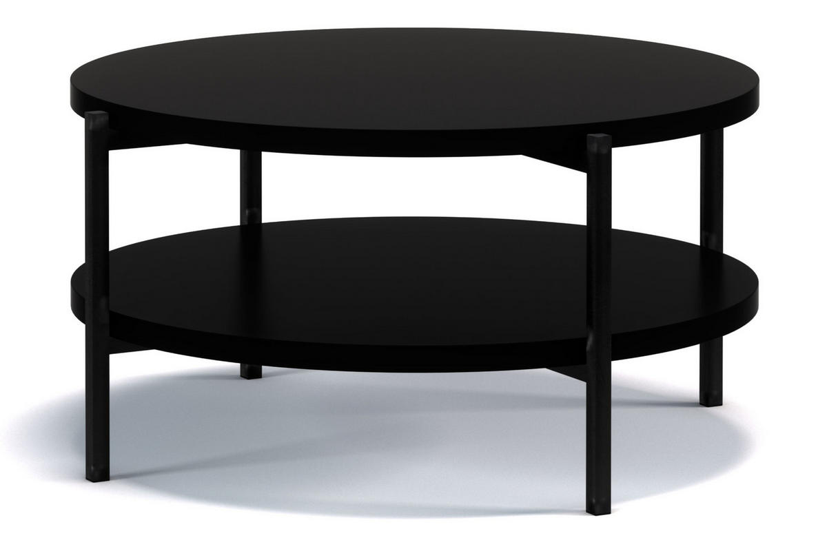 COUCHTISCH GERIS mit Ablageboden, Spanplatte, schwarz - Schwarz, Holz/Metall (85/85/43cm) - KONSIMO®