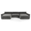 WOHNLANDSCHAFT Samt Graphitgrau 420cm - Graphitfarben/Grau, Textil (420/75/174cm) - Sia Home