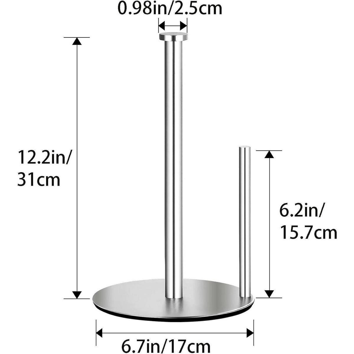 KÜCHENROLLENHALTER Stehend Edelstahl Silber 31 cm - Silberfarben, Metall (15.2/7.6/27.9cm)