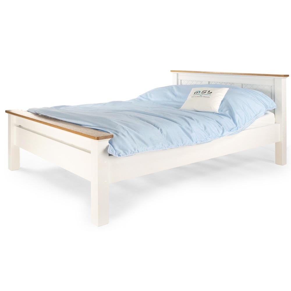 BETT 100x200 cm - Weiß/Naturfarben, Holz (100/200cm) - MSL wooden furniture