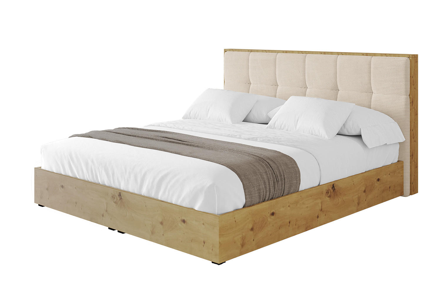 POLSTERBETT mit Bettkasten und Lattenrost, Bett mit Matratze H3/H4 - ENZO7 180x200 Beige - Creme, Holzwerkstoff/Textil (180/200cm) - ALTDECOR