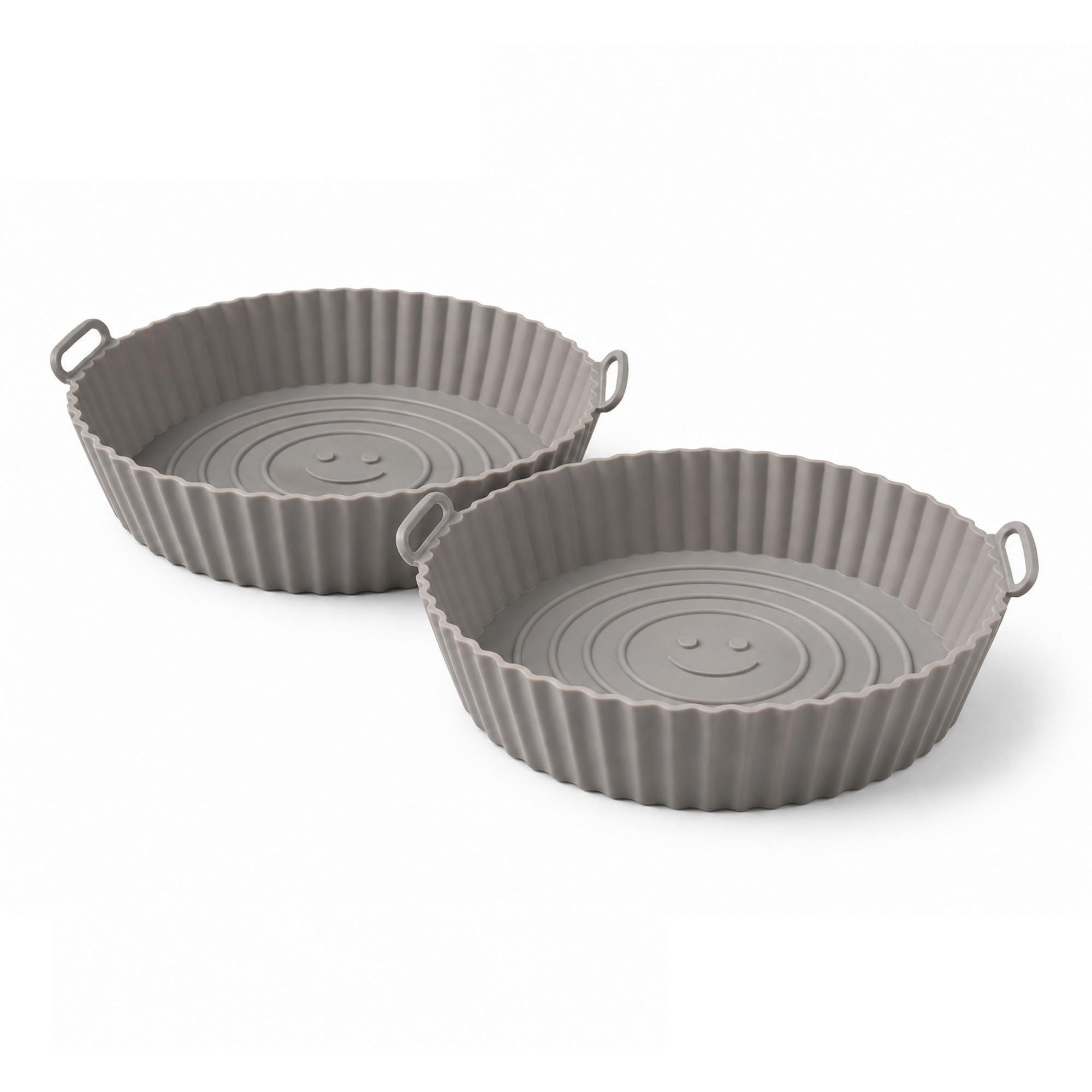 BACKFORM Air Fryer - Heißluftfritteuse 2er Pack - Ø20x5,5cm - Grau, Kunststoff - Bestlivings