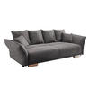 BIG-SOFA mit Schlaffunktion 242/131/90 cm Federkern, verstellbare Armlehnen, Bettkasten, Liegefläche 168x199 cm, Cord Grau Anthrazit / 17214 - Chromfarben/Anthrazit, Kunststoff/Textil (242/90/131cm) - luma-home