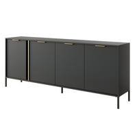 SIDEBOARD LORENZO 203/81/40 cm mit 4 Türen Anthrazit - Anthrazit, Holzwerkstoff (203/81/40cm) - MASSENO