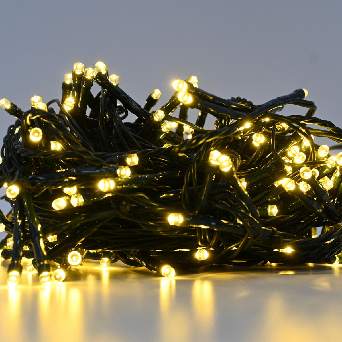 LICHTERKETTE 204 LED-Leuchten, warmweiß, 16 m - Weiß, Kunststoff (1600cm) - dasmöbelwerk