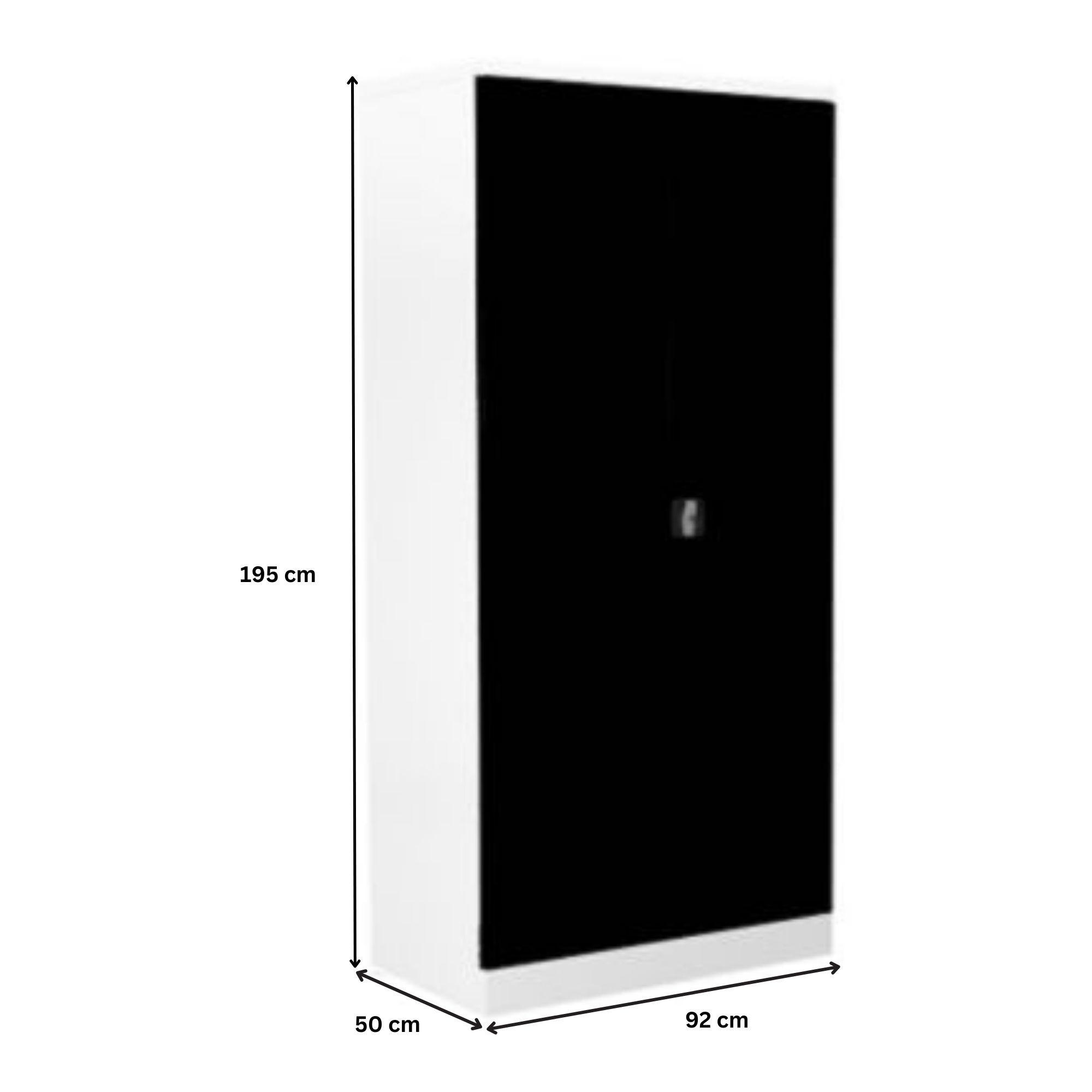 STAHLSCHRANK Bee mit 9 lackierten Fachböden 195x92x50 cm Korpusfarbe Verkehrsweiß Frontfarbe Anthrazit - Anthrazit, Metall (92/195/50cm)