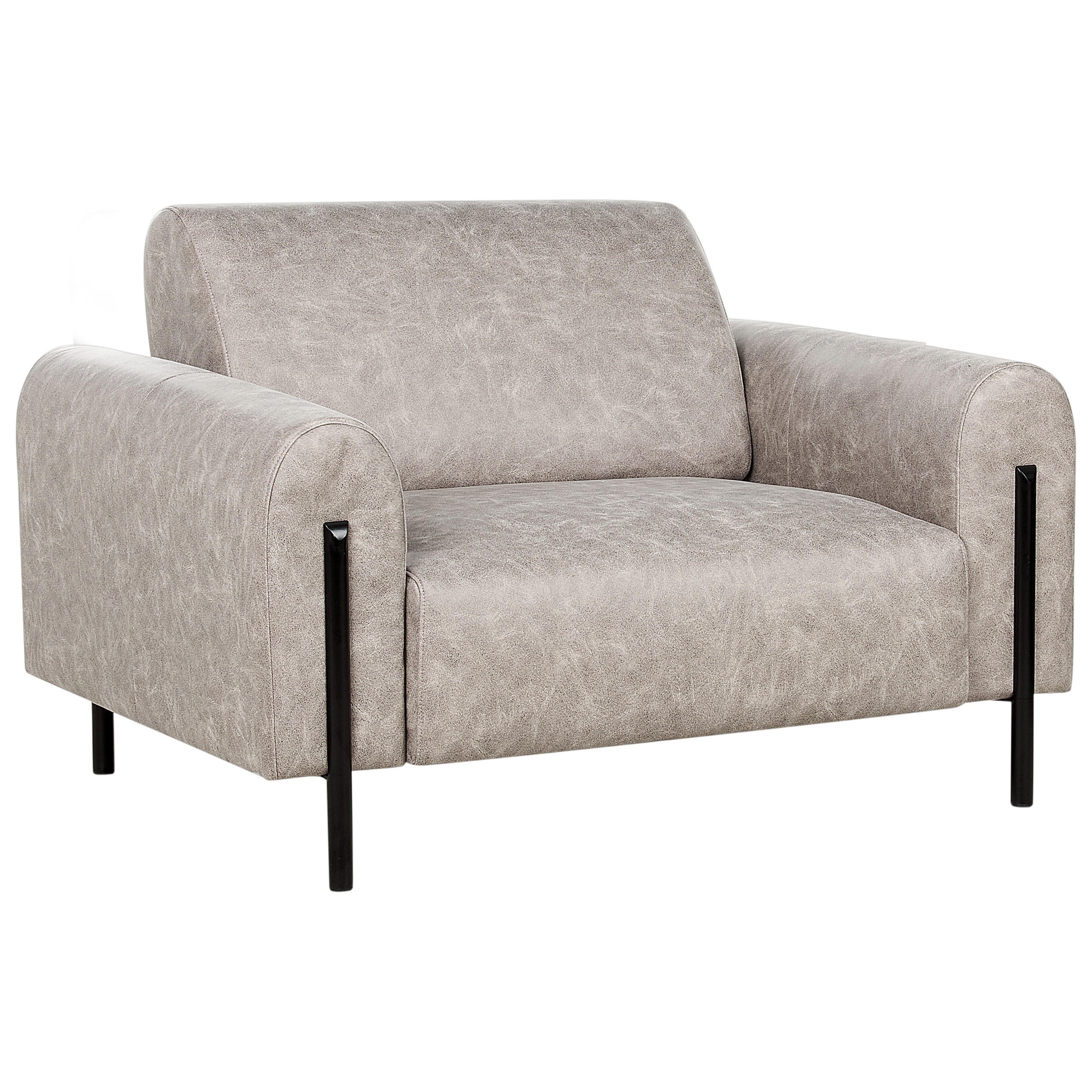 SESSEL Hellgrau Askim - Schwarz/Grau, Textil (123/79/95cm) - Beliani
