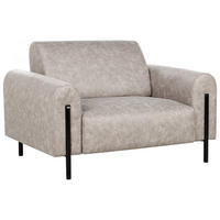 SESSEL Hellgrau Askim - Schwarz/Grau, Textil (123/79/95cm) - Beliani