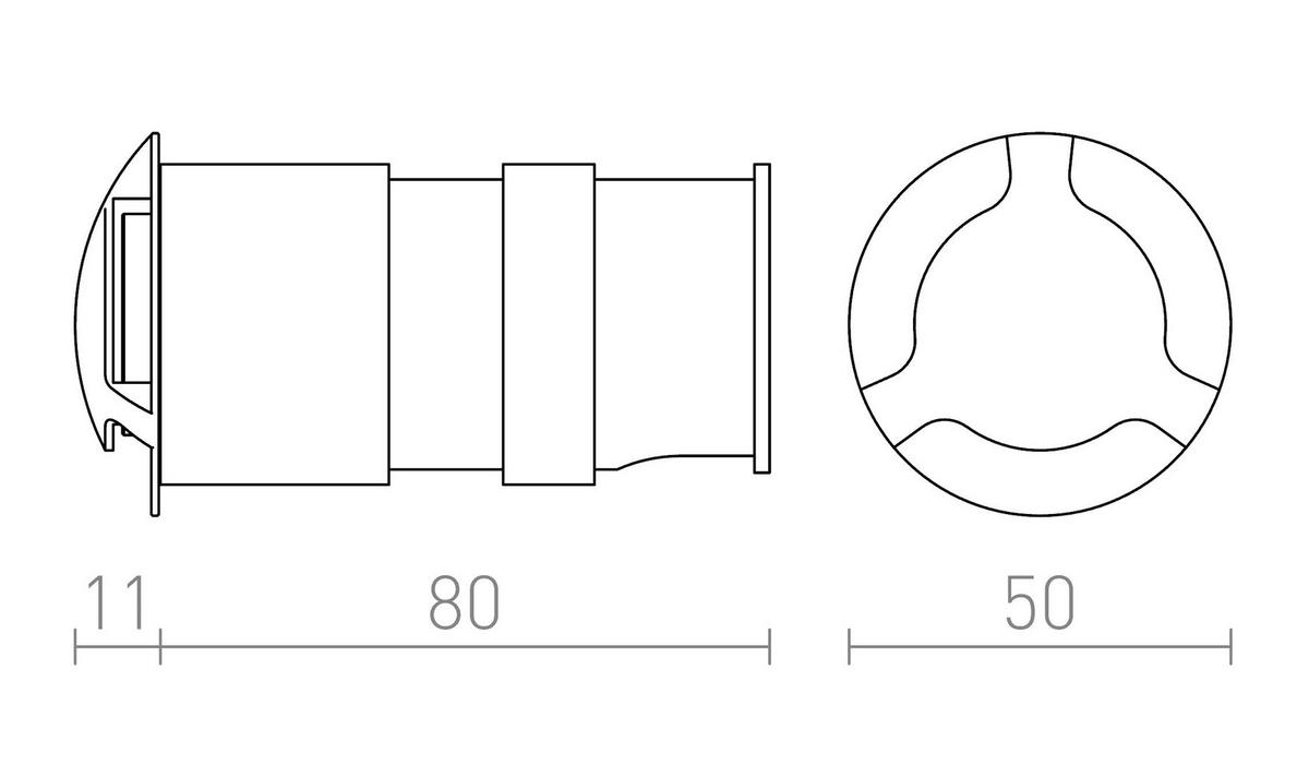 AUSSENLEUCHTE KICK III Schwarz 3 W IP54 - Schwarz, Metall (5/5/9cm) - Rendl