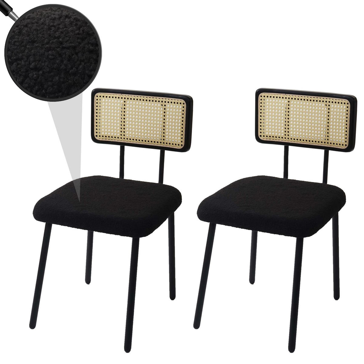 ESSZIMMERSTUHL Schwarz - Schwarz, Textil (45/80/52cm) - MCW