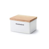 VORRATSDOSE mit Holzdeckel, Weiß, 17.5 x 13.5 x 11 cm - Weiß, Keramik (13.5/11/17.5cm) - Continenta